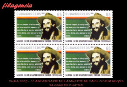 CUBA. BLOQUES DE CUATRO. 2009-35 50 ANIVERSARIO DE LA MUERTE DE CAMILO CIENFUEGOS - Ungebraucht