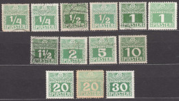 Austria Post Offices Levant 1908 Porto Mi#6-14 Mint Hinged/used, Complete Set With Diff. Types - Neufs