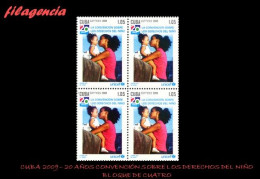 CUBA. BLOQUES DE CUATRO. 2009-36 20 ANIVERSARIO CONVENCIÓN DE DERECHOS DEL NIÑO - Unused Stamps