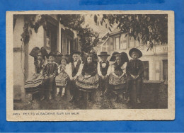 CPA - Folklore - Costumes - Petits Alsaciens Sur Un Mur - Non Circulée - Costumes