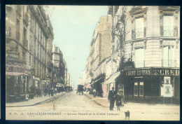 Cpa Du 92 Levallois Perret -- La Rue Gravel Et Le Crédit Lyonnais  STEP185 - Levallois Perret