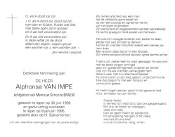 Alphonse Van Impe (1926-1995) - Devotieprenten