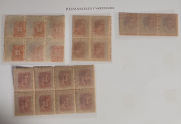O) 1876 CUBA, KING ALFONSO XII, ARAÑITAS CANCELLATION IN RED,  BLOCK MNH - Other & Unclassified