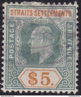 1902 STRAITS SETTLEMENT - N° 121  $5 USED £ 180 - Otros & Sin Clasificación