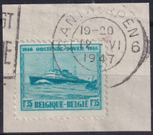 Timbres Oostende Cachet ANTWERPEN 6 1947 - Usati