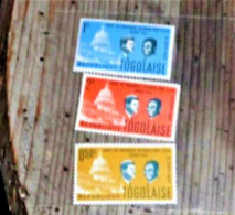 Lot De 3 Timbres - République TOGOLAISE- Visite Du Président Olympio Aux USA- Mars 1962- Neuf - Togo (1960-...)