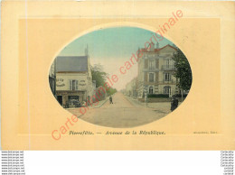 93.  PIERREFITTE .   Avenue De La République .  CPA Vernie Colorisée à Cadre Gauffré . - Pierrefitte Sur Seine