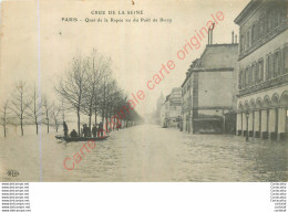 PARIS .  CRUE DE LA SEINE .  Quai De La Rapée Vu Du Pont De Bercy . - Überschwemmung 1910
