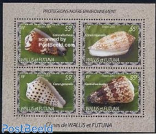 Wallis & Futuna 2005 Shells 4v M/s, Mint NH, Nature - Shells & Crustaceans - Vita Acquatica