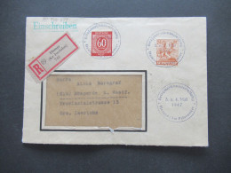 Kontrollrat 1947 MiF Einschreiben Hemer (Kr Iserlohn) Mit Sonderstempel K1 Briefmarkenausstellung Hemer Am Felsenmeer - Storia Postale