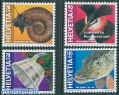 Switzerland 1998 Pro Juventute 4v, Mint NH, Nature - Religion - Birds - Fish - Shells & Crustaceans - Christmas - Ongebruikt