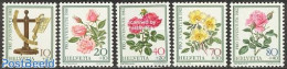 Switzerland 1982 Pro Juventute 5v, Mint NH, Nature - Science - Flowers & Plants - Roses - Weights & Measures - Unused Stamps