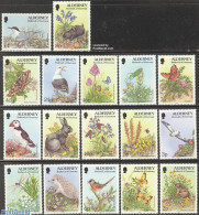 Alderney 1994 Definitives 17v, Mint NH, Nature - Animals (others & Mixed) - Birds - Butterflies - Flowers & Plants - H.. - Alderney