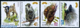 Korea, North 2011 Animals 4v (2x[:]), Mint NH, Nature - Animals (others & Mixed) - Butterflies - Monkeys - Mushrooms - Funghi