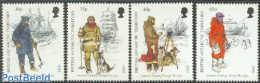 British Antarctica 1998 Antarctic Costumes 4v, Mint NH, Nature - Science - Transport - Birds - Dogs - Penguins - The A.. - Ships