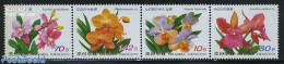Korea, North 2011 Orchids 4v [:::] Or [+], Mint NH, Nature - Flowers & Plants - Orchids - Corea Del Nord