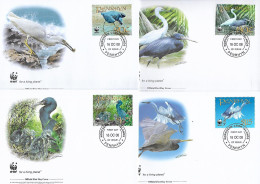 PENRHYN  2008  4 FDC WWF-OISEAUX  YVERT N°454/457 - FDC