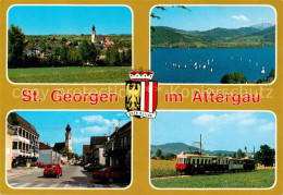 73855970 St Georgen Attergau Panorama Urlaubsort Motiv Mit Kirche Eisenbahn St G - Autres & Non Classés