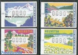 Switzerland 1996 Automat Stamps 4v, Mint NH, Nature - Flowers & Plants - Trees & Forests - Automat Stamps - Neufs