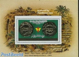 Libya Kingdom 1985 Golden Coins S/s, Mint NH, Various - Money On Stamps - Munten
