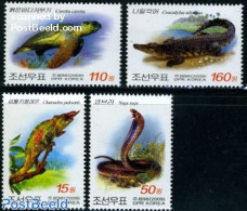 Korea, North 2009 Reptiles 4v, Mint NH, Nature - Crocodiles - Reptiles - Snakes - Turtles - Korea, North