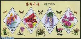 Korea, North 2007 Orchids 4v M/s, Mint NH, Nature - Butterflies - Flowers & Plants - Orchids - Korea, North