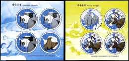 Korea, North 2013 Arctic Animals 2 S/s, Mint NH, Nature - Various - Animals (others & Mixed) - Penguins - Maps - Geography