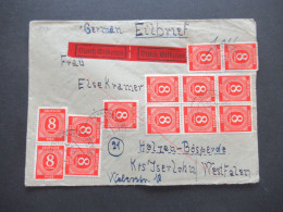 Kontrollrat 1946 Nr.917 (13) MeF Eilbrief Durch Eilboten Fernbrief Thannhausen Bayern - Holzen Bösperde In Westfalen - Brieven En Documenten
