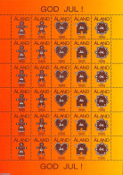 Aland 1995 Christmas Seals, Sheet, Mint NH, Religion - Christmas - Natale