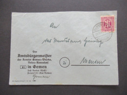 Bizone Am Post Nr.7 EF Tagesstempel Ramsdorf (Kr Borken Westf) Umschlag Der Amtsbürgermeister Gemen Weseke, Velen Ramsdo - Cartas & Documentos