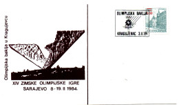 Yugoslavia, Winter Olympic Games 1984, Olympic Torch  Kragujevac - Storia Postale