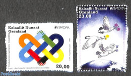 Greenland 2023 Europa, Peace 2v S-a, Mint NH, History - Nature - Various - Europa (cept) - Peace - Birds - Joint Issues - Unused Stamps