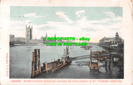 R511988 London. River Thames Showing House Of Parliament And St. Thomas Hospital - Other & Unclassified