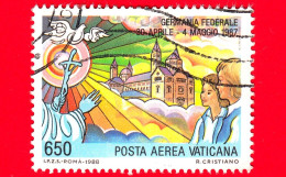 VATICANO - Usato - 1988 - Viaggi Di Giovanni Paolo II Nel 1987 - POSTA AEREA - 650 L. • Germania Federale - Aéreo