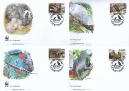 SAINT-THOMAS.SAO-TOME 2009  4 FDC WWF-PERROQUETS YVERT N°2908/2911 - FDC