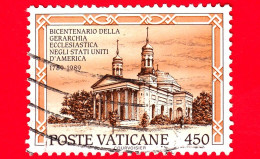 VATICANO - Usato - 1989 -  200 Anni Della Gerarchia Ecclesiastica Negli U.S.A.- Basilica Di Baltimora - 450 L. - Usados