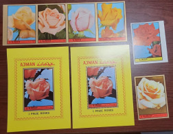O) 1972 AJMAN . UNITED ARAB EMIRATES, ROSES - FLOWERS, IMPERFORATE - Adschman