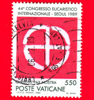 VATICANO - Usato - 1989 -  44º Congresso Eucaristico Internazionale - Emblema - 550 L. - Usati