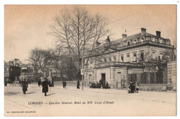 CPA 87 - LIMOGES (Haute Vienne) - Quartier Général, Hôtel Du XIIe Corps D'Armée - Dos Simple - Limoges