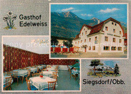73855072 Siegsdorf  Oberbayern Gasthof Edelweiss Restaurant Alpen  - Other & Unclassified