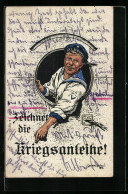 Künstler-AK Willy Stoewer: Zeichnet Die Kriegsanleihe, Matrose In Uniform Mit Mützenband S. M. S. Deutschland  - Weltkrieg 1914-18