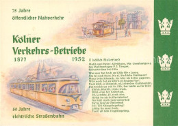 73855046 Koeln  Rhein 75 Jahre Oeffentlicher Nahverkehr Koelner Verkehrs-Betrieb - Köln