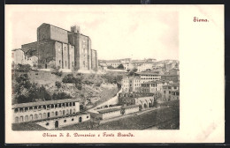 Cartolina Siena, Chiesa Di S. Domenico E Fonte Branda  - Siena