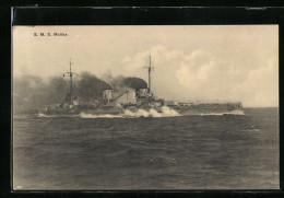 AK Kriegsschiff SMS Moltke In Voller Fahrt  - Guerre