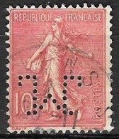 1003	N°	129	Perforé	-	M 6	-	SOCIETE DES MINES DE LENS - Used Stamps