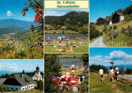 73854938 St Urban Kaernten AT Panorama Strandbad Am Urbansee Kirche Camping Wand - Sonstige & Ohne Zuordnung