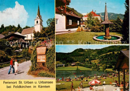 73854932 St Urban Kaernten AT Kirche Brunnen Strandbad Am Urbansee  - Sonstige & Ohne Zuordnung