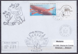 TAAF – Crozet –  Cachets MIDWINTER 2021 & GP + Signatures  Oblit. Alfred Faure 21-06-2021 - Storia Postale