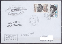 TAAF – Crozet – Cachets Palangrier Bateau ALBIUS & Sign. Capitaine Oblit. Alfred Faure 18-9-2019 (au Dos: Cachet Et Sign - Brieven En Documenten