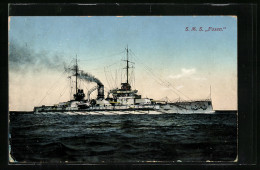 AK Kriegsschiff SMS Posen Auf Hoher See  - Guerra